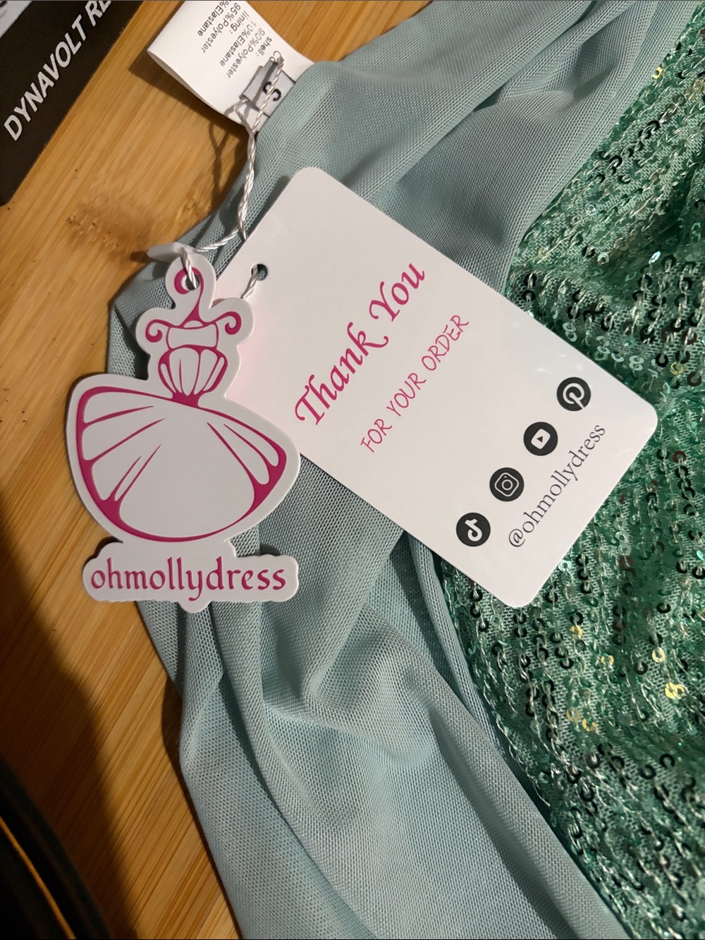 Strapless Mint Green Sequin Fitted Long Dress - Picture 5 of 7